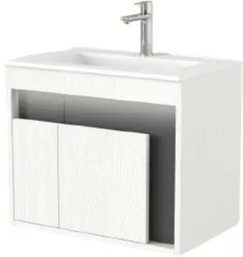 Дабер Тумба под умывальник 016 WeltWasser Deilbach 7517-60 Т16.6W.0.20_light (с подсветкой, белый древесный/серый) – изображение в каталоге