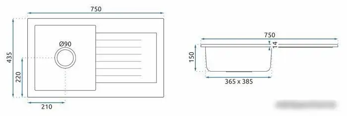 Кухонная мойка Rea ZLE-00111 - фото товара