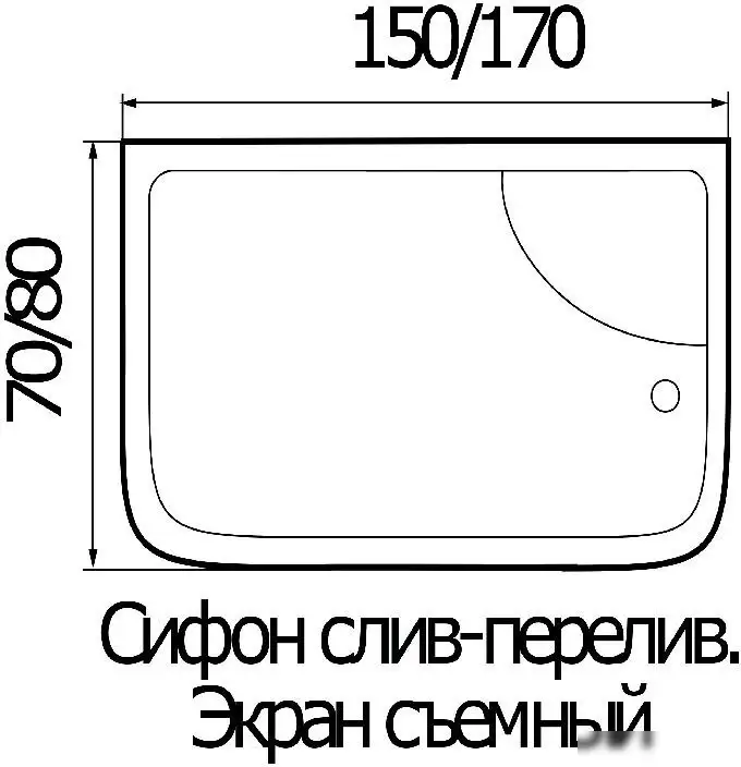 Ванна Wemor 170/80/55 S - фото товара
