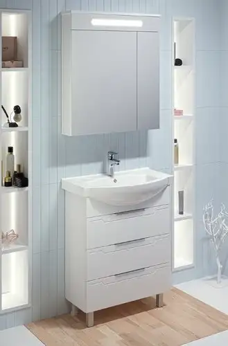 Runo Тумба с умывальником Runo Верона 65 + Элеганс 65 (напольная) – изображение в каталоге