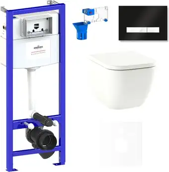 Унитаз Lavinia Boho Relfix One Compacto 7 в 1 75110092 (черный/белый стекло) - изображение в каталоге