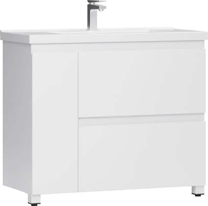 Belux Тумба под умывальник Неаполь Н 100-02 (1, белый глянцевый) – фото товара