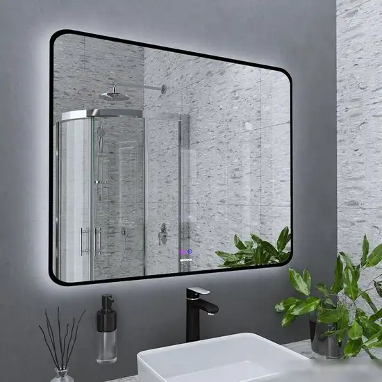 Grossman Зеркало Elegans-норма Black LED 1790802 (с сенсорным выключателем и подогревом) – фото товара