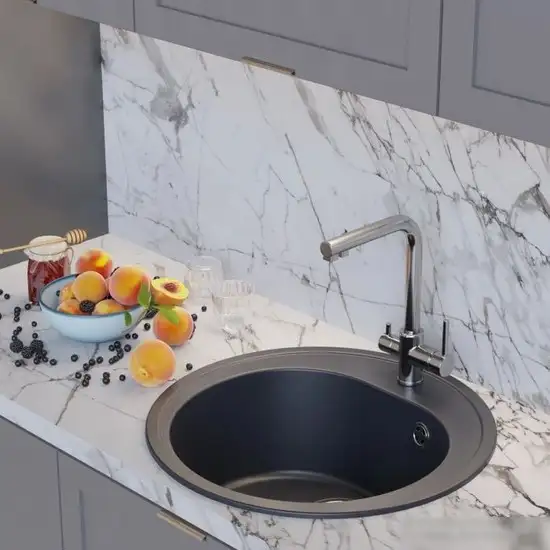 Кухонная мойка Mixline ML-GM11 551828 (антрацит) - фото товара