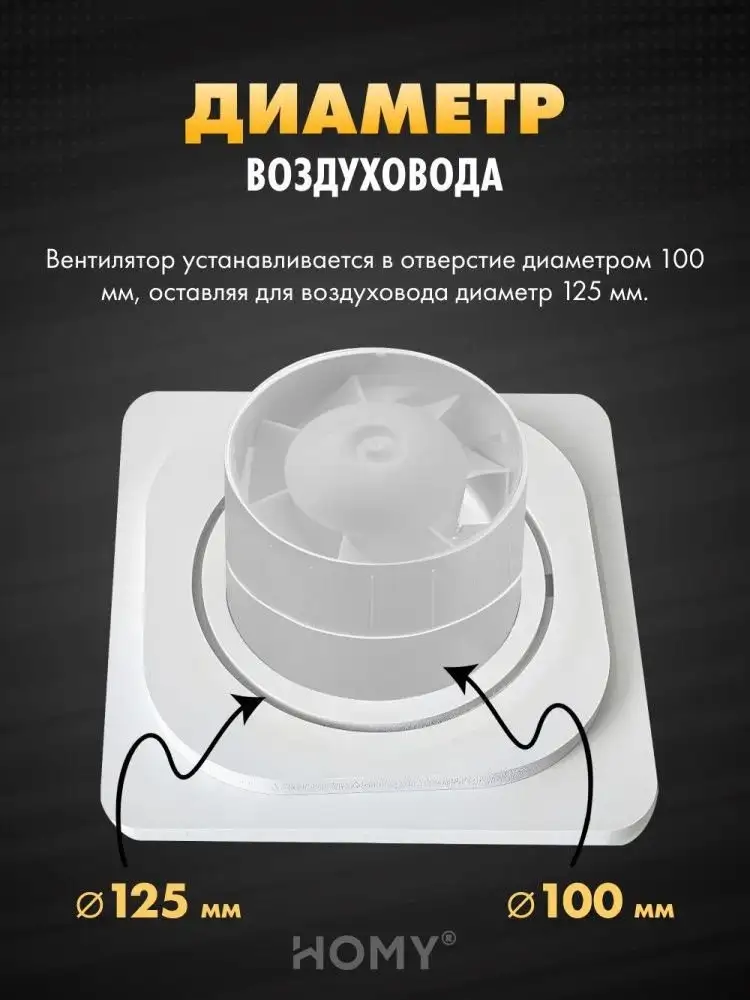Вентиляционная решетка HOMY AIR квадратный AS100BS 15x15 (черная) – фото товара
