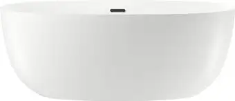 Ванна Wellsee ?clatant 159x74 231301003 (отдельностоящая ванна белый глянец, экран, ножки, сифон-автомат матовый черный) - изображение в каталоге