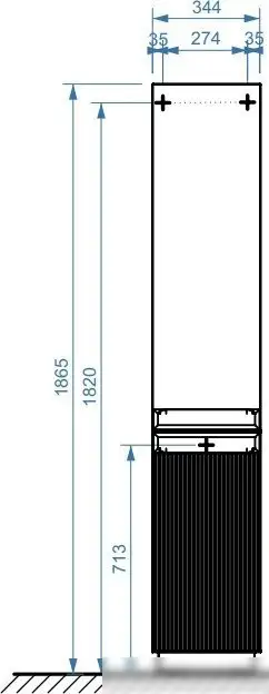 Belux Шкаф-пенал Базель П 35 (180, светлый миндаль матовый) – фото товара