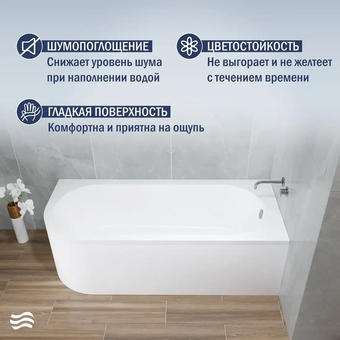 Ванна Lauter Monaco 170x72.5 2113170R (с каркасом и сифоном 21Y11022 белый) - фото товара