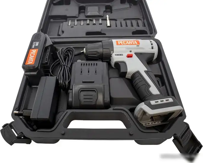 Дрель-шуруповерт Ресанта ДА-20-2ЛК-Б (с 2-мя АКБ, кейс) – фото товара