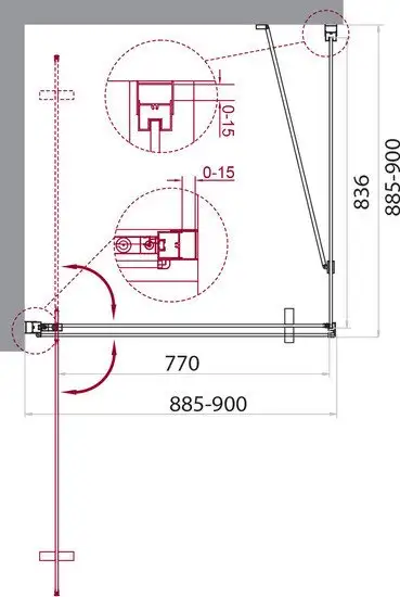 Душевой уголок BelBagno MARMI-A-1-90-C-Cr - фото товара