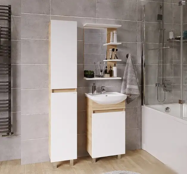 Grossman Тумба под умывальник Поло 104501-1 (дуб сонома/белый) – фото товара