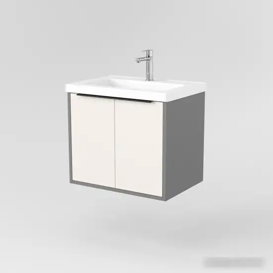 Дабер Тумба под умывальник 018 Тобага/Эридан 80 Т18.8Т.0.19Ч (бежевый/серый/ручка черная) – фото товара