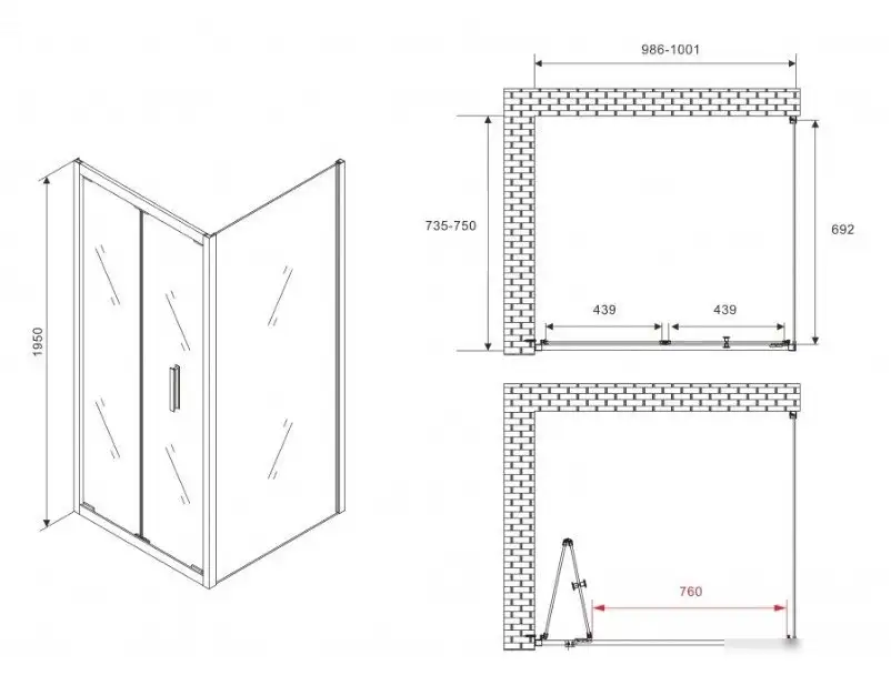 Душевой уголок Abber Sonnenstrand AG07100B-S75B - подробное фото Душевой уголок Abber Sonnenstrand AG07100B-S75B - фото товара