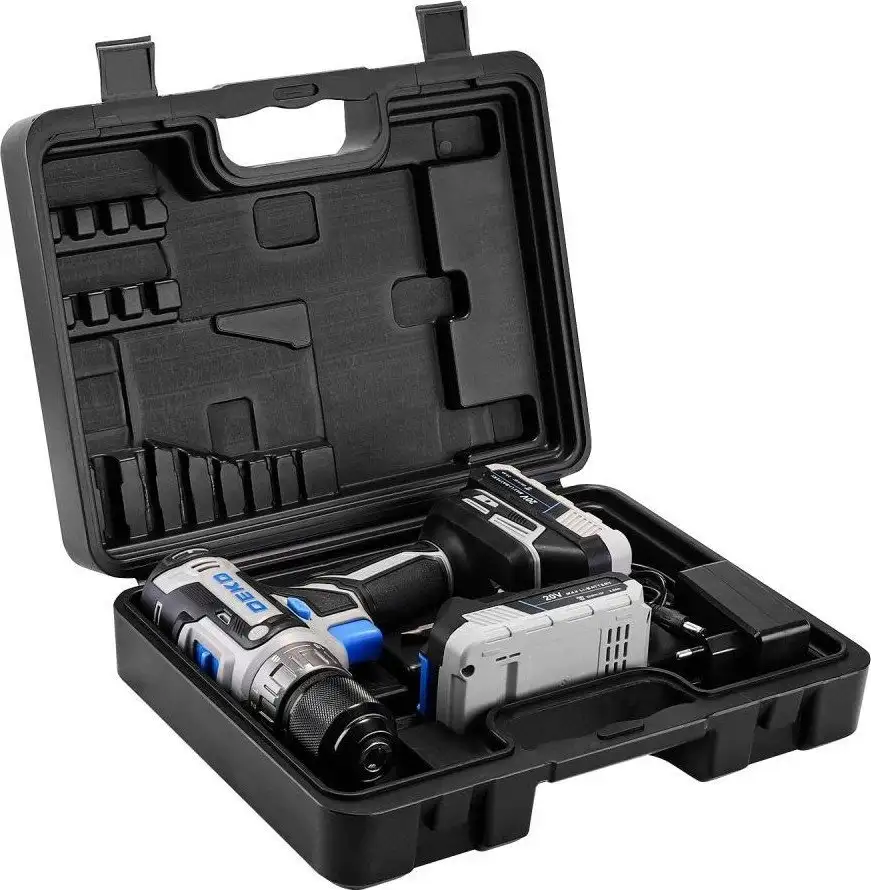 Дрель-шуруповерт Deko ZKCD20V PRO 084-1005 (с 2-мя АКБ, кейс) – фото товара
