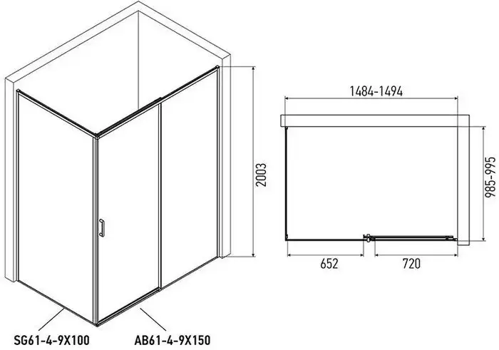 Душевая стенка Alex Baitler SG61C100 100x200 - фото товара