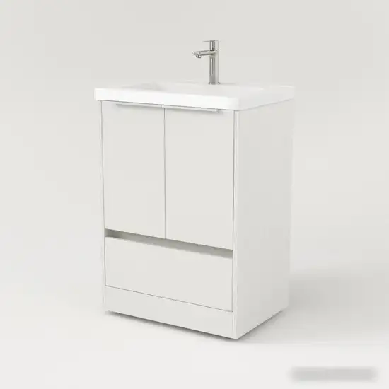 Дабер Тумба под умывальник 017 Тобага/Эридан/Артвин 60 Т17.6Т.0.5Б (белый древесный/ручка белая) – фото товара