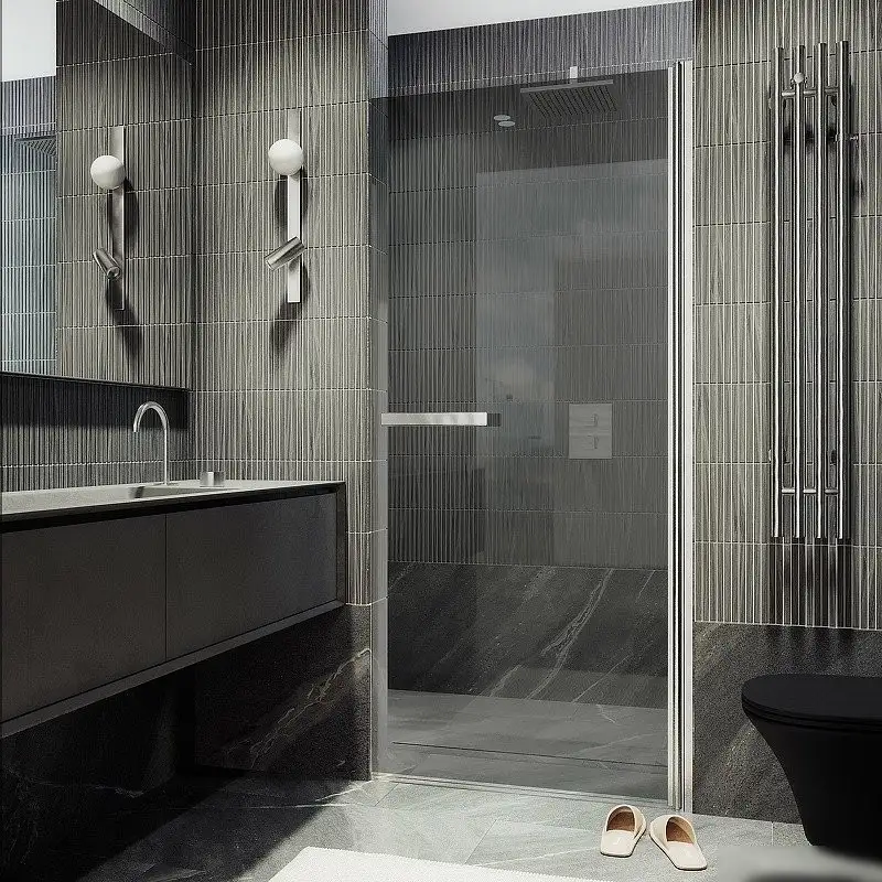 Душевая дверь MaybahGlass 80x198 MGD-456-5 (графитовое стекло/хром матовый) - фото товара