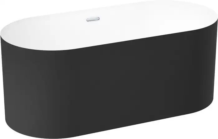 Ванна Wellsee Chalice Perfection 166x77 230603001 (отдельностоящая ванна белый глянец/мат. черн., экран, ножки, сифон-автомат хром) - фото товара
