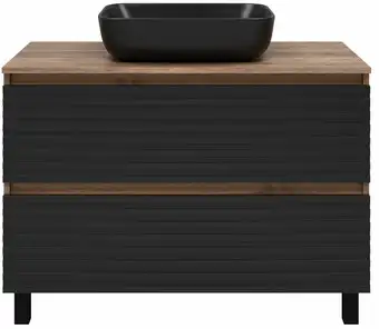 Brevita Тумба под умывальник Dakota DAK-07100-19/02-2Я (черный/темное дерево) – изображение в каталоге