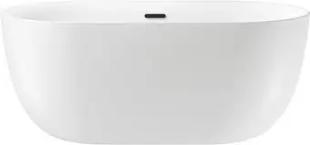 Ванна Wellsee Chic Riviera 149x78 236801003 (отдельностоящая ванна белый глянец, экран, ножки, сифон-автомат матовый черный) - изображение в каталоге