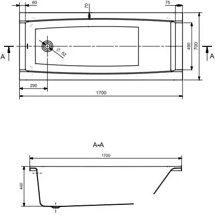 Ванна Santek Санторини 150x70 1WH302497 - фото товара