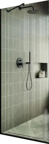 Душевая стенка MaybahGlass 195x109 MGD-677-6у (прозрачное стекло/черный)