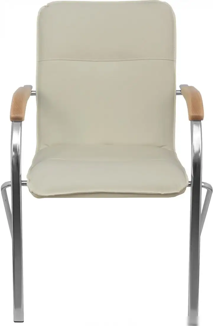 Офисный стул AksHome Samba (Pegasso крем/подлокотники дерево светлое) – фото товара