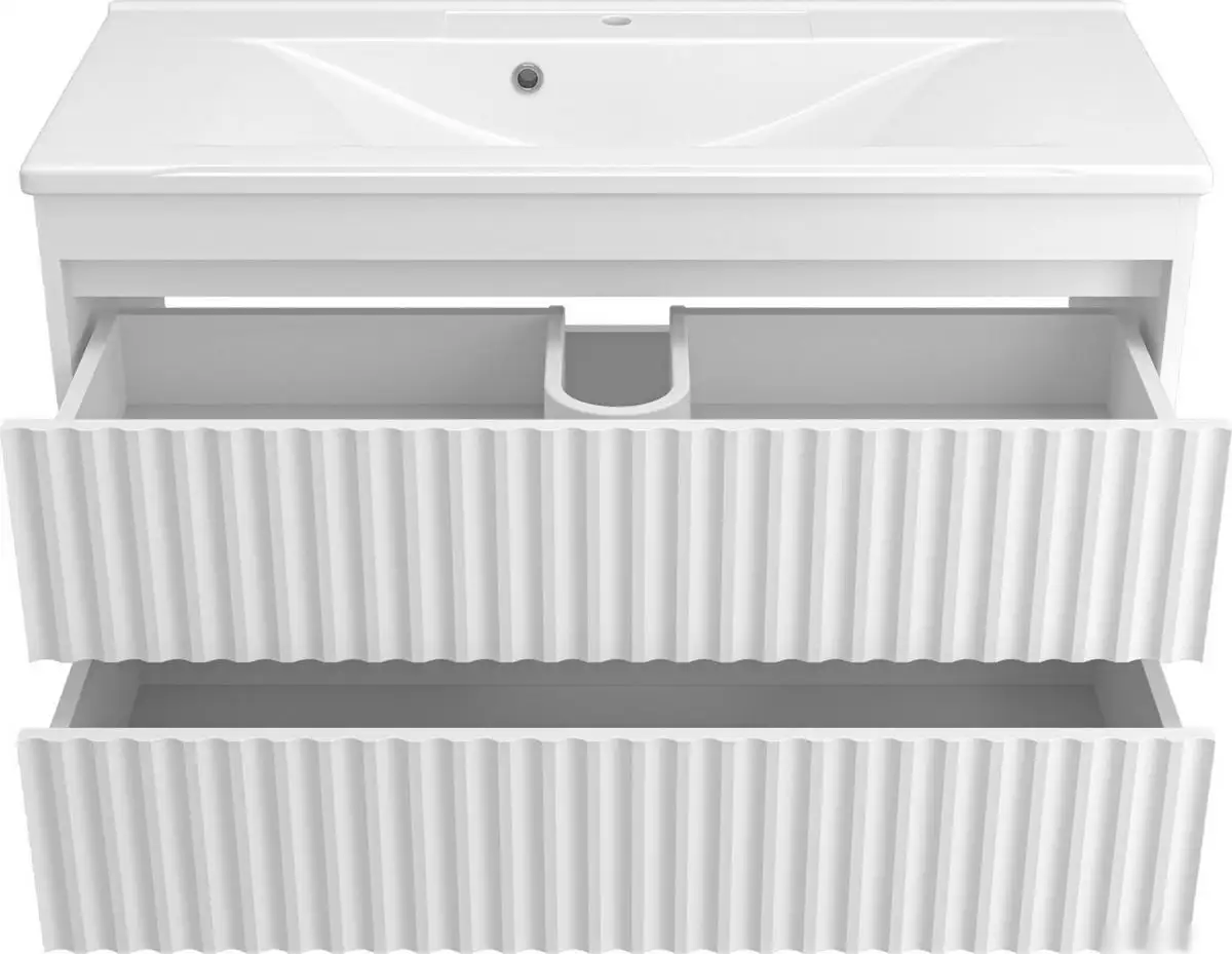 Brevita Тумба под умывальник Balaton 100 BAL-06100-01-01П2Я (белый) – фото товара