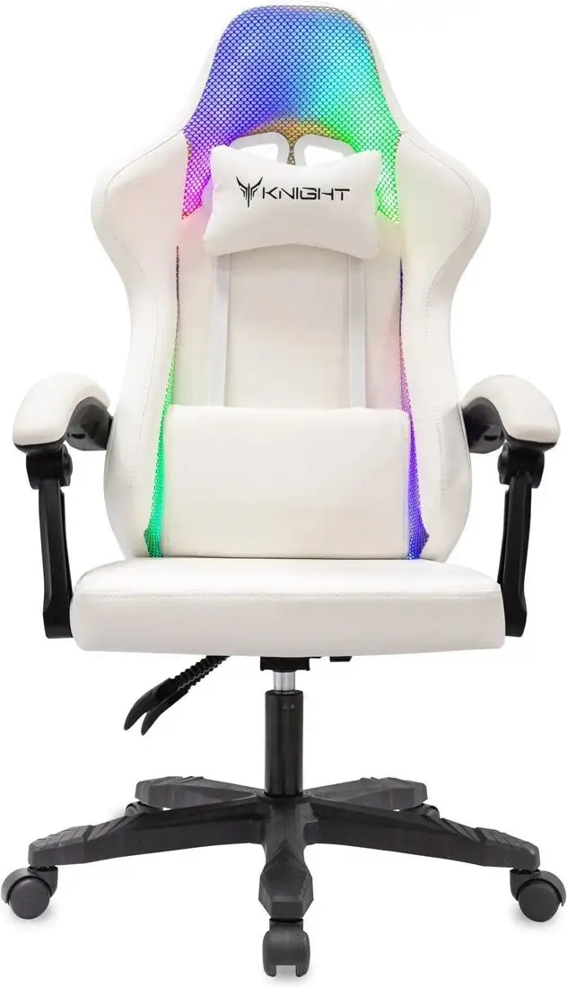 Игровое (геймерское) кресло Knight Wolf RGB (белый) – фото товара