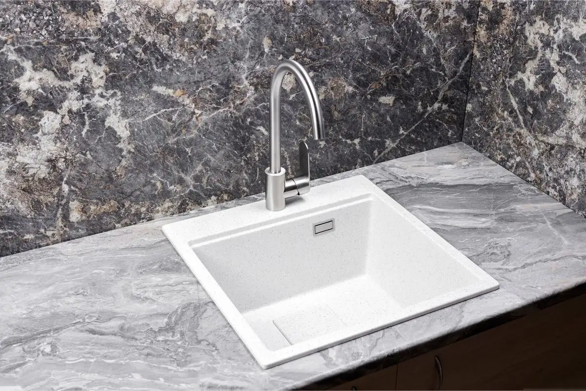 Кухонная мойка Marblan Comfort 50 (серый, с сифоном) - фото товара