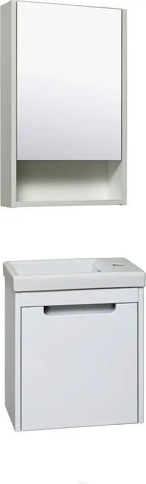 Runo Тумба с умывальником Runo Микра 40 правая + Como 40 (подвесная, белый) – фото товара