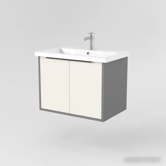 Дабер Тумба под умывальник 018 Cersanit Como 70 Т18.7С.0.19Ч (бежевый/серый/ручка черная) – фото товара