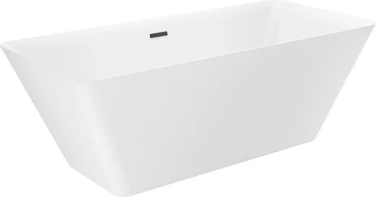 Ванна Wellsee Cute Twin S 168x75 23830103R (отдельностоящая ванна белый глянец, экран, ножки, сифон-автомат матовый черный) - фото товара