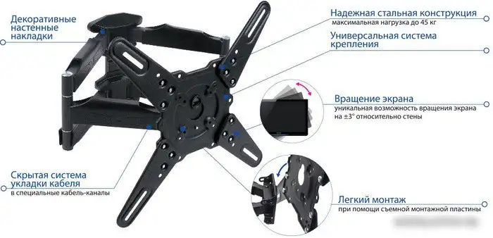 Кронштейн Kromax ATLANTIS-45 (темно-серый) – фото товара