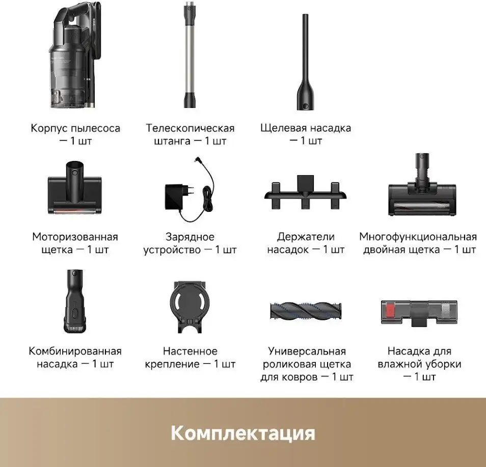Пылесос Trouver Cordless Vacuum Cleaner G70 Detect V2515 (евровилка, черный) - фото товара