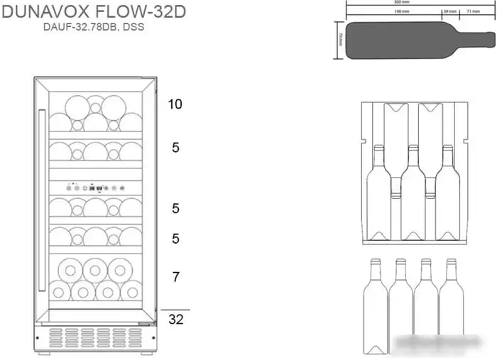 Винный шкаф Dunavox DAUF-32.78DSS — фото товара