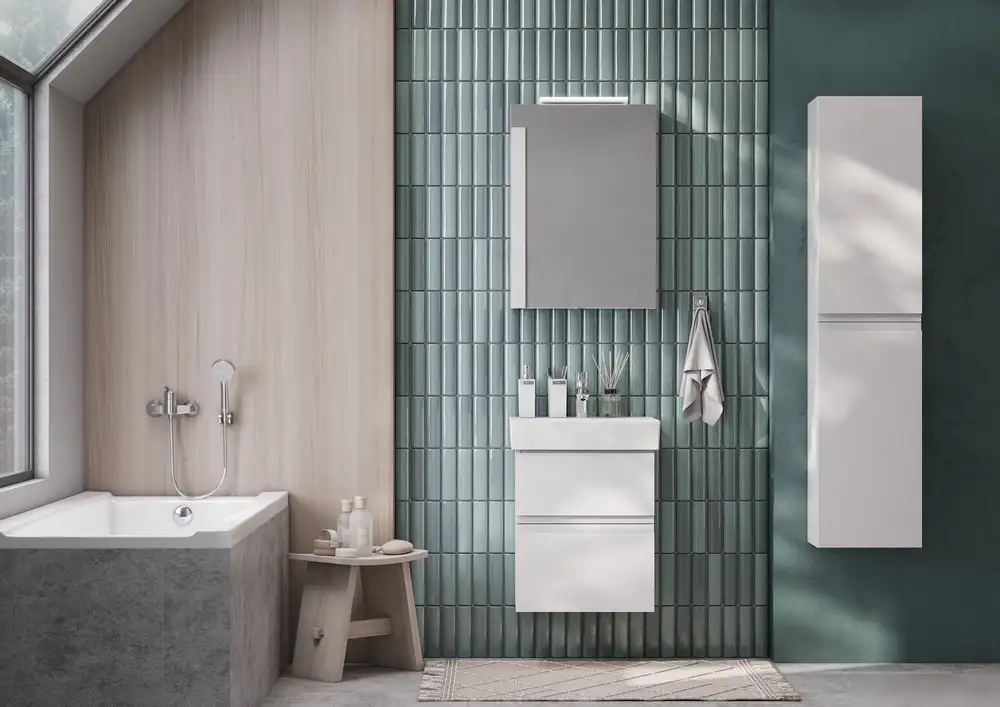 Roca Шкаф с зеркалом Oleta 50 A857643501 (белый матовый, левый) – фото товара