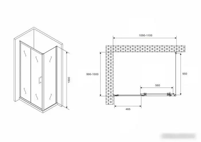 Душевой уголок Abber Schwarzer Diamant AG301105-S1005 - фото товара
