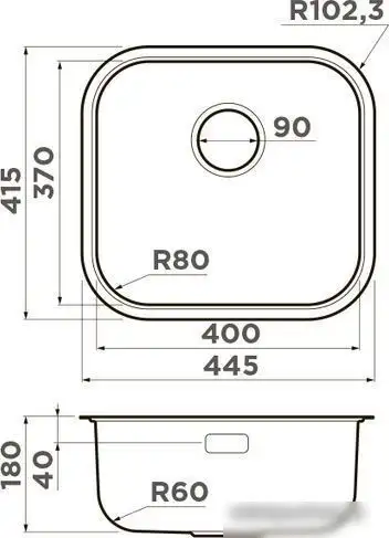Кухонная мойка Omoikiri Omi 44-U/I LG (светлое золото) - фото товара