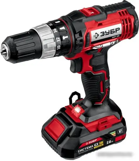 Дрель-шуруповерт Зубр Мастер ДШУ-185-22 (с 2-мя АКБ, кейс) – фото товара