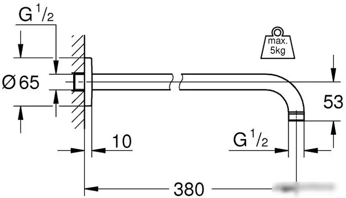Держатель верхнего душа Grohe Rainshower 28361000 (хром) - фото товара