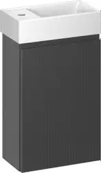 Wellsee Тумба под умывальник 2 в 1 WC Area 221802002 (тумба/матовый темно-серый, раковина/глянцевый белый, без ножек) – изображение в каталоге