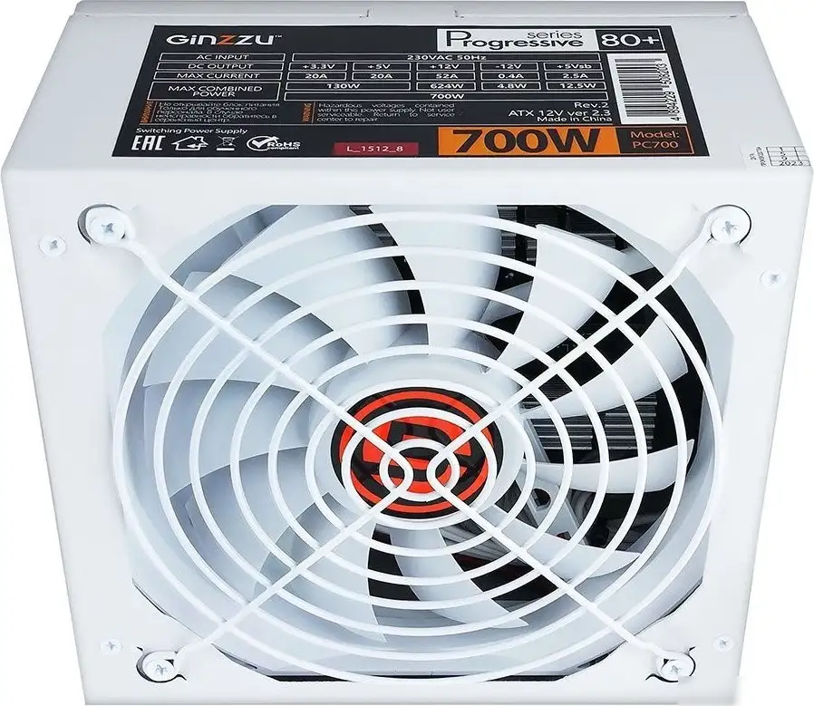 Блок питания Ginzzu PC700 (белый) – фото товара