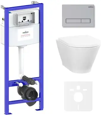 Унитаз Lavinia Boho Relfix Elegant Rimless 6 в 1 87561061 (матовый хром пластик) - изображение в каталоге