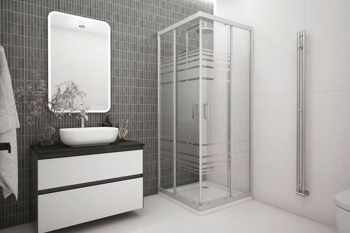 Душевой уголок Метакам Universal 80x80 KKS_016268 (серый/текстурированное стекло) - фото товара