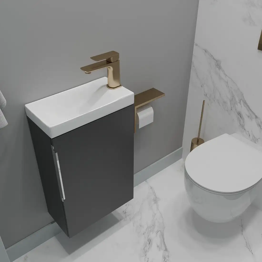 ЗОВ Тумба под умывальник Монови Слим 40 S40LG0LG9268 (антрацит) – фото товара