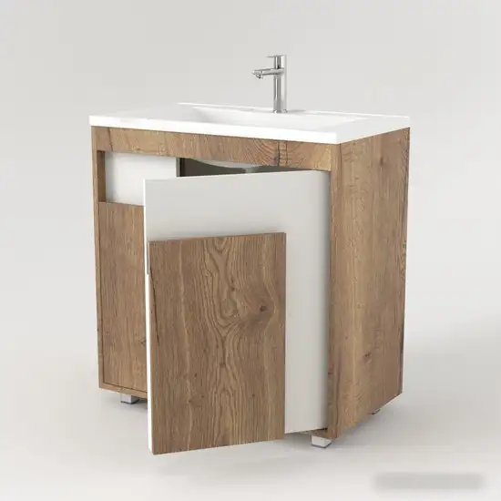 Дабер Тумба под умывальник 015 WeltWasser Deilbach 7517-80 Т15.8W.0.21 (дуб галифакс/белый) – фото товара