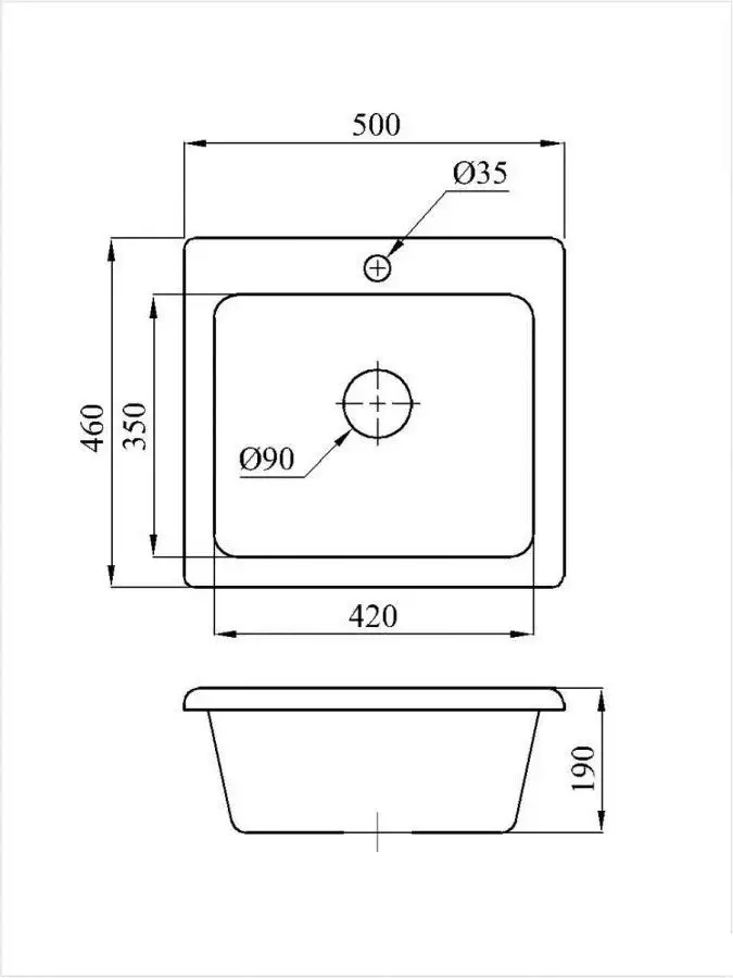 Кухонная мойка AV Engineering Solo AV500460SGTA (гранит) - фото товара