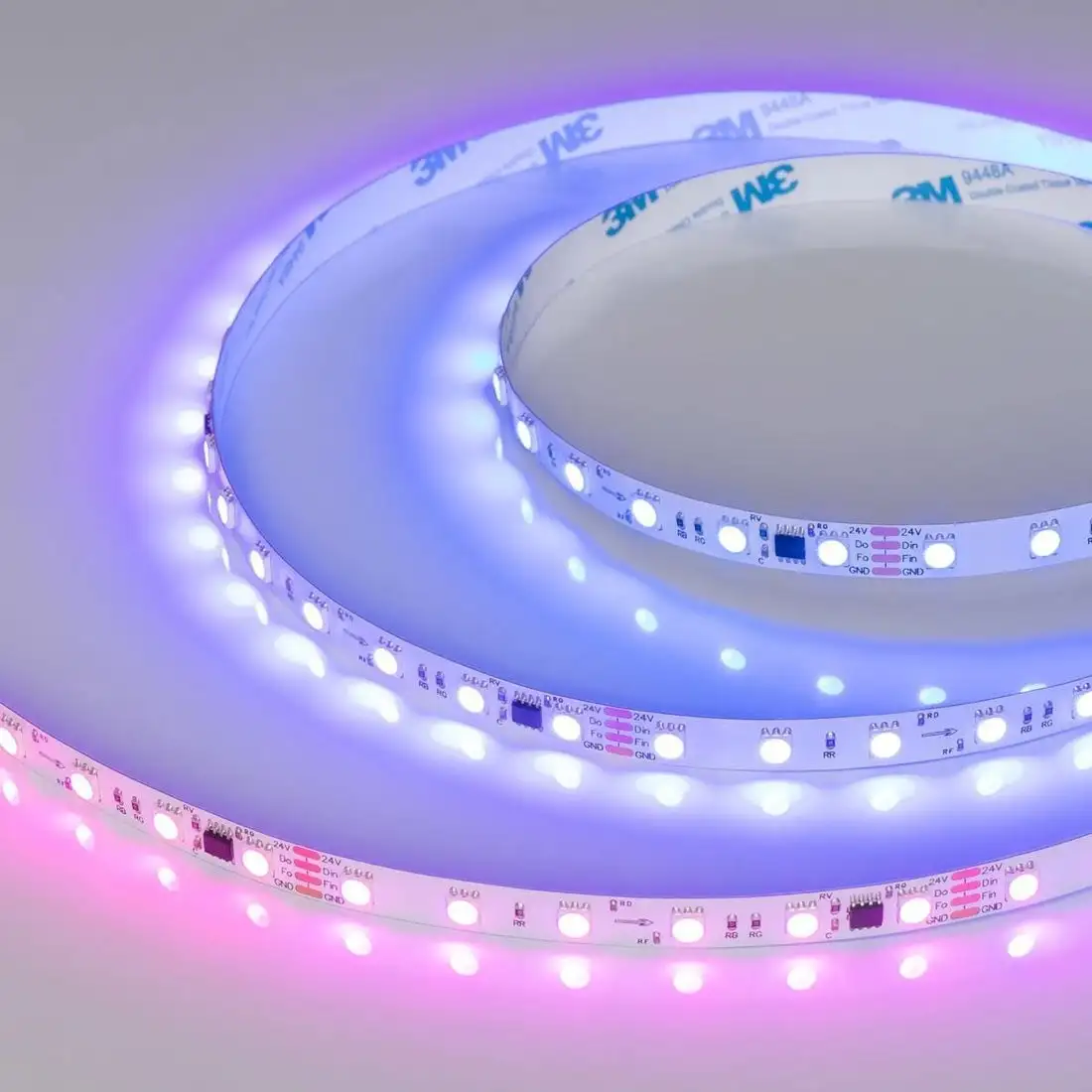 Светодиодная лента Arlight 12W/m 60LED/m 5060SMD разноцветный 5М SPI-B60-10mm 24V 039180 – фото товара