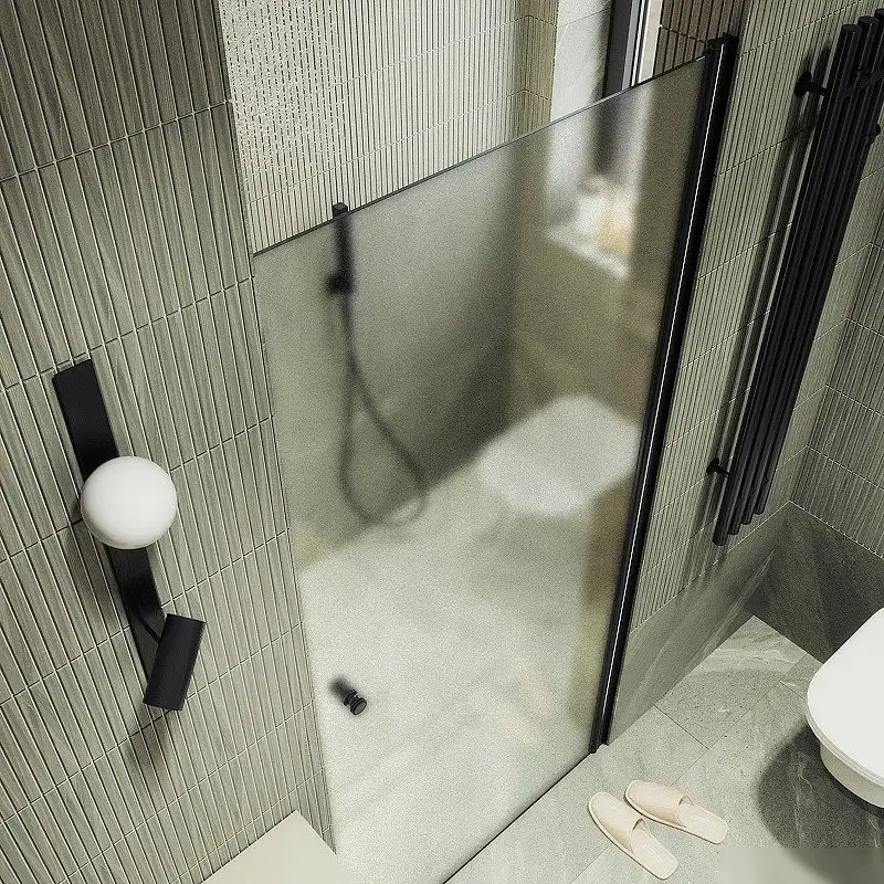 Душевая дверь MaybahGlass 198x60 MGD-802-6 (сатин стекло/черный) - фото товара